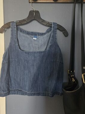 Old Navy Denim Crop Tank Top - Blue